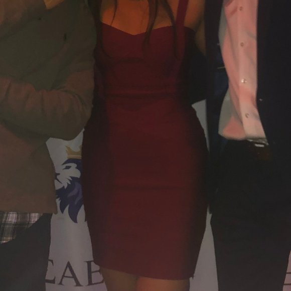 Burgundy Red Bandage Dress - Picture 3 of 3